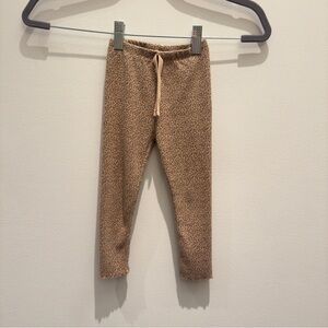 Zara - Ribbed Leopard Print Kids Leggings 2-3 Years